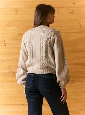 Imagen 2 del producto Cárdigan Trenzado con Botones Metálicos y Lana Merino