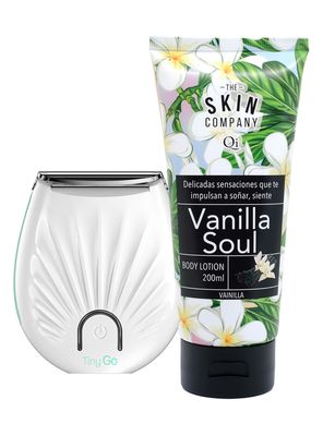 Afeitadora Femenina Tiny Go USB + Crema Corporal Vainilla 200 ml
