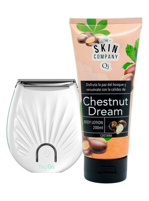 Afeitadora Femenina Tiny Go USB + Crema Corporal Castaña 200 ml