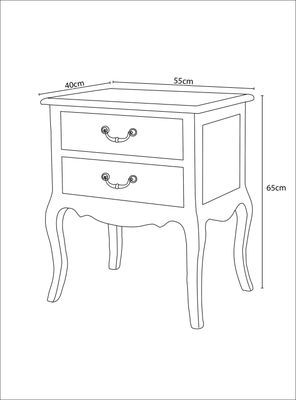 Imagen 2 del producto Velador Normandía 2 Cajones 55x40x65 cm