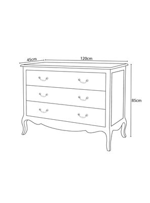 Imagen 2 del producto Comoda Normandía 3 Cajones 120x45x85 cm