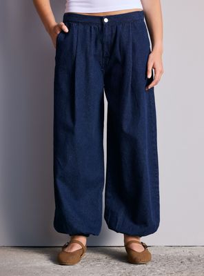 Jeans Bombacho Pretina y Puño Elasticado