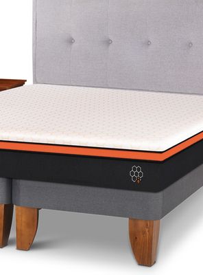 Imagen 2 del producto Cama Europea King Bee Comfort Base Dividida + Set Café