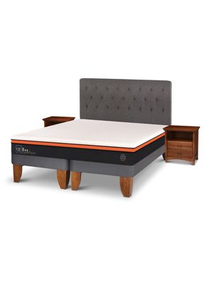 Cama Europea King Bee Comfort Base Dividida + Set