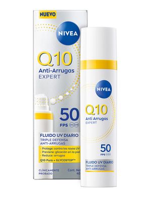 Crema Facial Fluido Antiarrugas uso Diario con Protección Solar FPS50 40ml NIVEA Q10