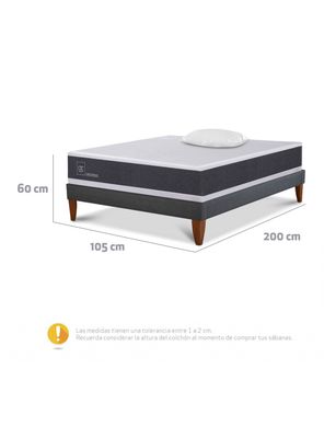 Imagen 2 del producto Cama Europea Box New Ortopedic 1.5 Plazas Base Normal + Almohada