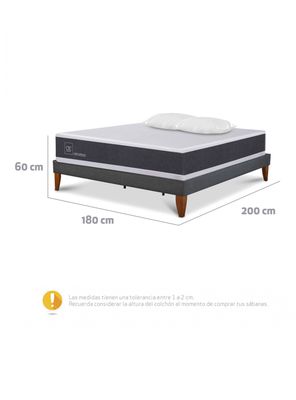 Imagen 2 del producto Cama Europea Box New Ortopedic King Base Normal + Almohadas