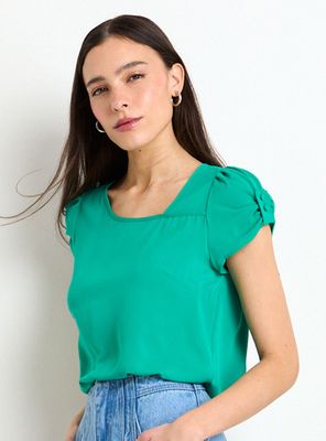 Imagen 2 del producto Blusa Lisa Manga Botón Color