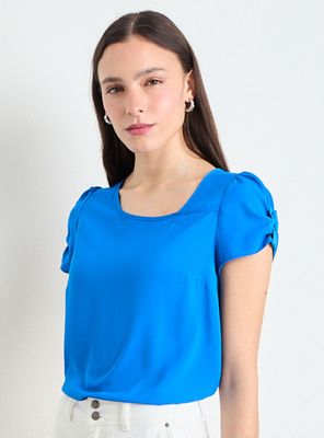 Imagen 2 del producto Blusa Lisa con Manga Botón