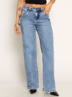 Jeans Recto Tiro Alto Pretina Jr301