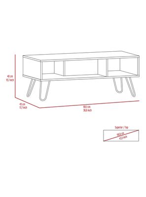 Imagen 2 del producto Mesa de Centro Vassel Wengue y Nogal Europeo 40x101.1x45 cm
