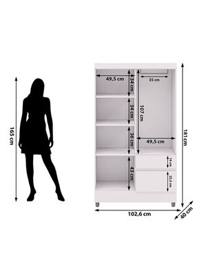 Imagen 2 del producto Clóset Americano 4 Puertas + 2 Cajones