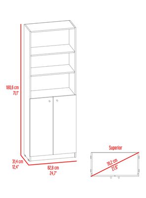 Imagen 2 del producto Estante 2 Puertas Home E4 180.6x62.8x31.4 cm Wengue y Milan