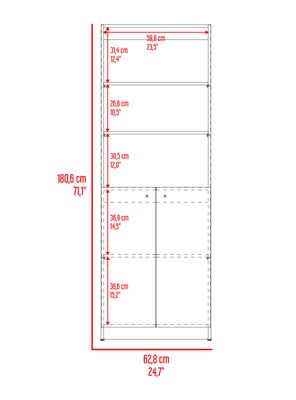 Imagen 2 del producto Estante 2 Puertas Home E4 180.6x62.8x31.4 cm Wengue y Fresno
