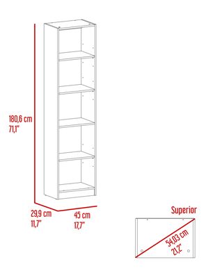 Imagen 2 del producto Estante 4 Repisas Home E2 180.6x45x29.6 cm Wengue y Fresno