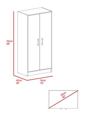 Imagen 2 del producto Combo Clóset 2 Puertas + Cómoda + Velador Fresno Europeo Blanco