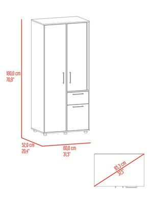 Imagen 2 del producto Clóset Vance Fresno Capri 3 Puertas + 1 Cajón