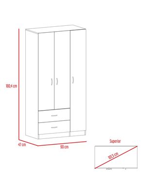 Imagen 2 del producto Clóset Austral Bellota Blanco 3 Puertas + 2 Cajones