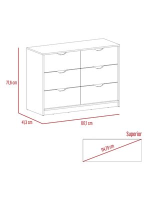 Imagen 2 del producto Cómoda Basilea Duna Blanco 4 Cajones