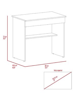 Imagen 2 del producto Escritorio 1 Cajon Ohio 73x80x49.8 cm Blanco y Agave