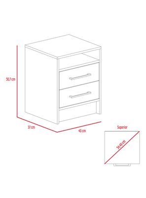 Imagen 2 del producto Velador 2 Cajones Eter Milan Blanco