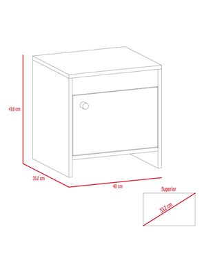 Imagen 2 del producto Velador 1 Puerta Colore Cm Milan Blanco