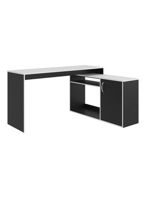 Escritorio Gamer 1 Puerta Axis 80x150x116.5 cm Wengue y Blanco