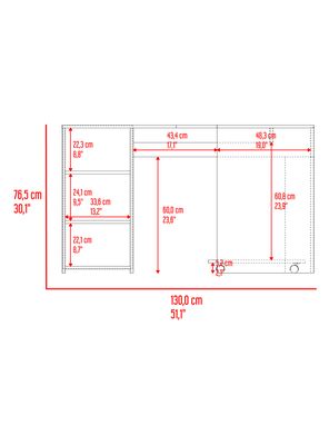 Imagen 2 del producto Escritorio En L Baggio Fresno y Kronos Azul 76.5x130x130 cm