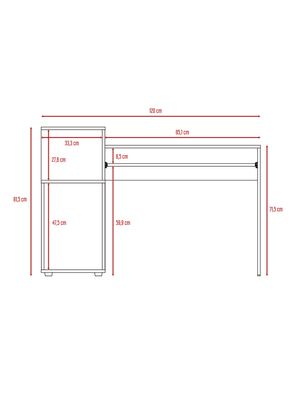 Imagen 2 del producto Escritorio Atlanter 81.5x120x46 cm Rovere y Blanco