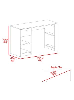 Imagen 2 del producto Escritorio 1 Cajon Home Ceniza 75.6x120.2x47.3 cm