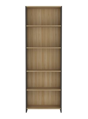 Biblioteca 5 Repisas Lisa Eco Fresno y Wengue 180x61x25.5 cm