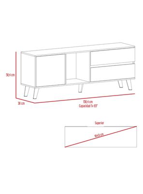 Imagen 2 del producto Rack de Tv 65'' Salem Macadamia y Plomo 58.4x158.4x38 cm
