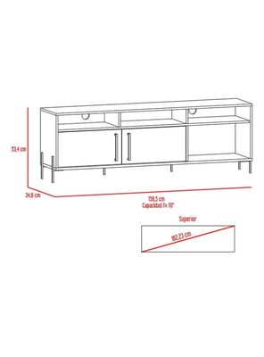Imagen 2 del producto Rack de Tv 70'' Karev 2 Puertas Miel 53.4x158.5x34.6 cm