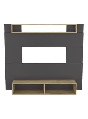 Panel Tv 65'' Charlotte Plomo y Macadamia 120x140x31.5 cm