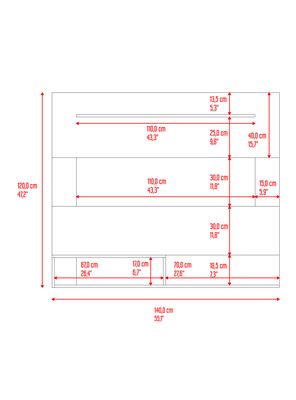 Imagen 2 del producto Panel Tv 55'' Beijing Fresno Europeo y Wengue 120x140x31.5 cm