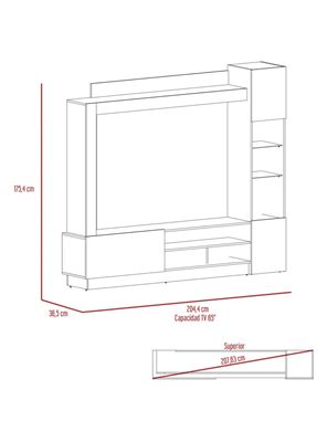 Imagen 2 del producto Estante Tv 65'' Nizza Duna y Taupe 175.8x204.4x36.5 cm