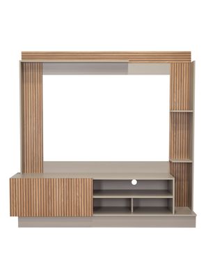 Estante Tv 70'' Doha Taupe y Miel 175x180x38.5 cm