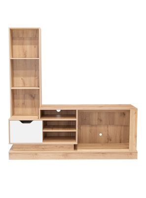 Estante Tv 55'' Blake 1 Puerta Duna y Blanco 181.4X177.7X43.1