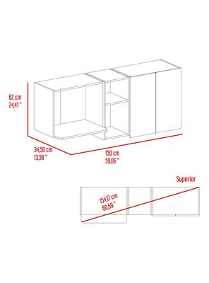 Imagen 2 del producto Mueble de Cocina Mural Corinto 62x150x34.5 cm Macadamia