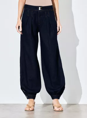 Jeans Bombacho Pretina Dos Botones