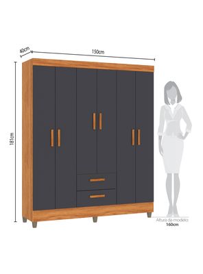 Imagen 2 del producto Clóset Lite 6 Puertas con 2 Cajones