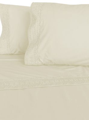 Sábana 2 Plazas 180 Hilos Broderie