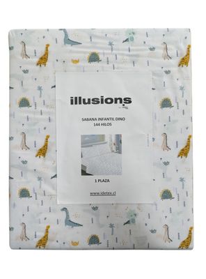 Sábana 1 Plaza 144 Hilos Dino