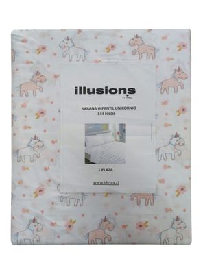 Sábana 1.5 Plazas 144 Hilos Unicornio