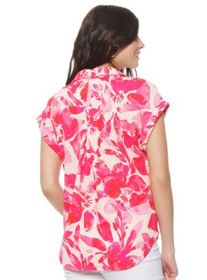 Imagen 2 del producto Blusa Estampada Abotonada Delantero con Bolsillo