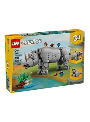 Lego Fauna Salvaje: Poderoso Rinoceronte con Pájaros Creator
