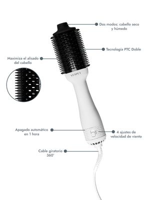 Imagen 2 del producto Cepillo Alisador 4 en 1 VH-011 Blanco