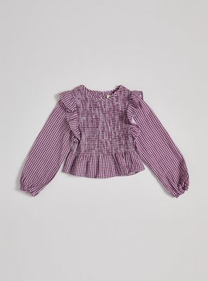 Imagen 2 del producto Blusa Cuadrillé con Vuelos y Espalda Elasticada