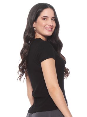 Imagen 2 del producto Polera Manga Corta Sólida Escote Redondo