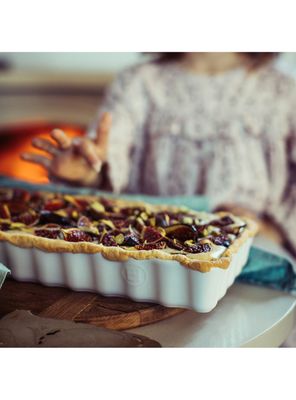 Imagen 2 del producto Fuente Tarta Rectangular Estrecha Crudo Cerámica 15x36.5 cm